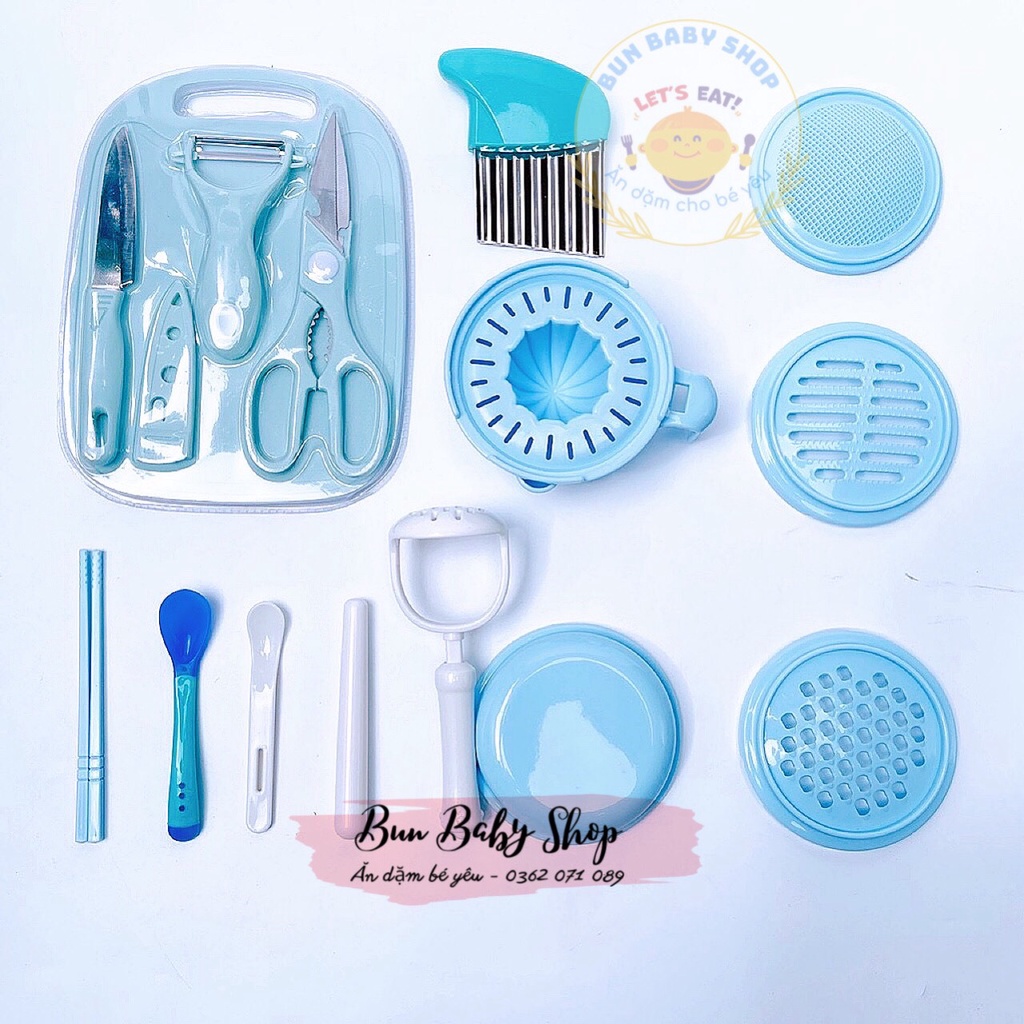 Bộ Dụng Cụ Chế Biến Ăn Dặm 10 -16 Chi Tiết Cho Bé