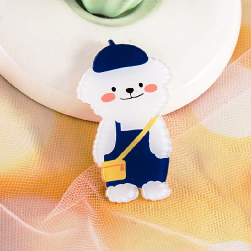 Ghim Cài Áo Bằng Acrylic Hình Gấu / Thỏ Dễ Thương Phong Cách Hàn Quốc