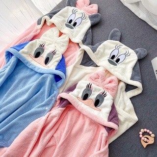 Choàng ủ lông, áo choàng tắm cho bé hình Mickey và vịt Donald