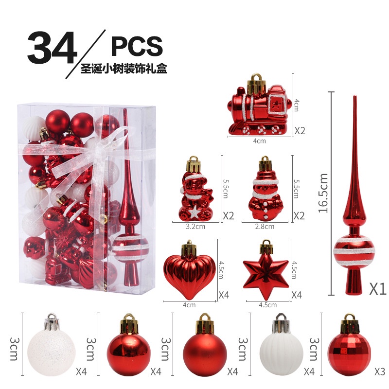 Hàng Mới Về Set 34 Trái Châu Mini K9WX Sơn Màu Trang Trí Cây Thông Noel