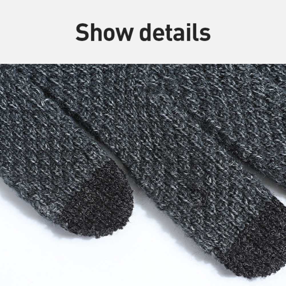 Găng Tay Dệt Kim Giữ Ấm Chống Trượt Có Thể Chạm Màn Hình Cảm Ứng