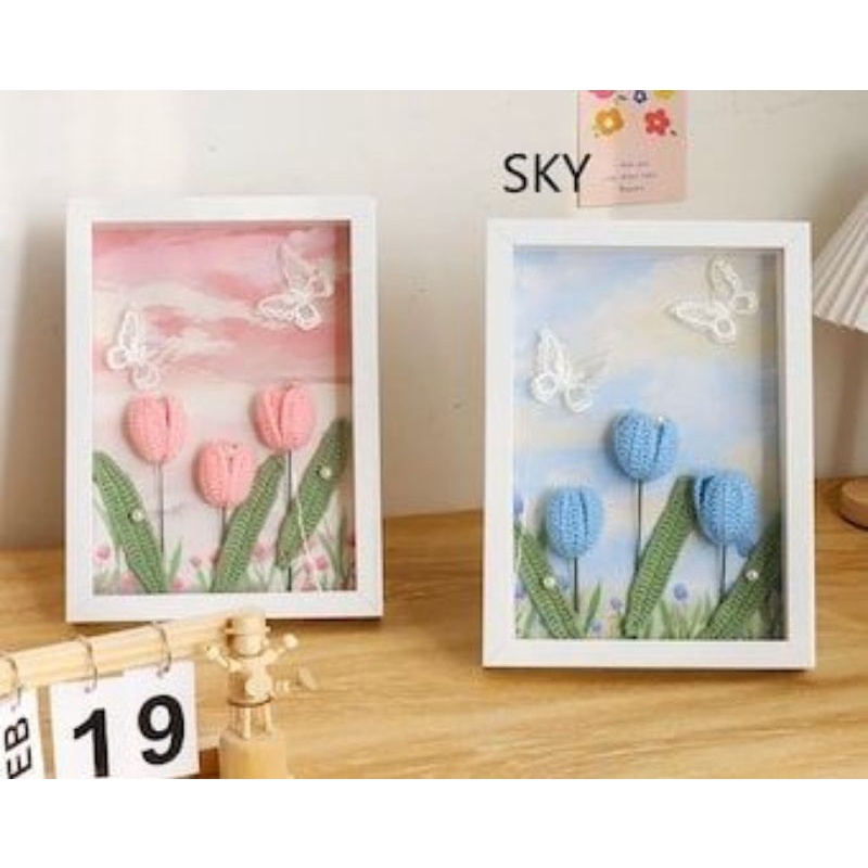 Tranh hoa len 3d handmade tặng người yêu