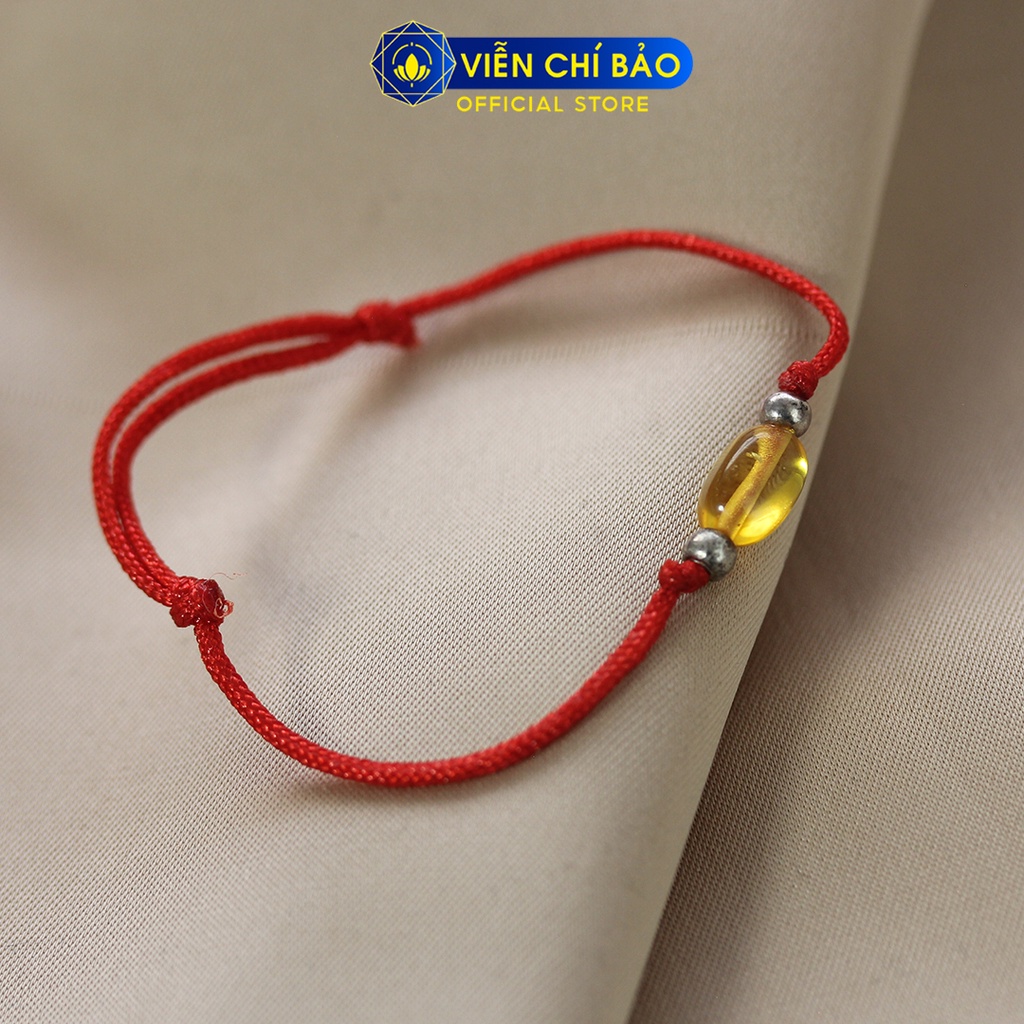 Vòng chỉ đỏ đá hổ phách trẻ em thời trang phụ kiện trang sức Viễn Chí Bảo L400083