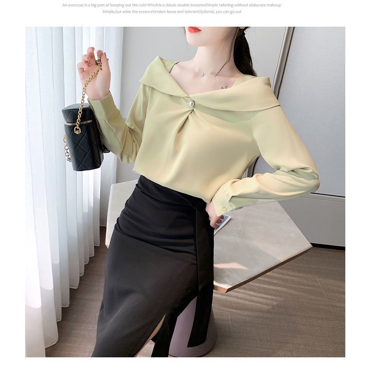 Áo Sơ Mi Chiffon Trắng Tay Dài Phong Cách Mới
