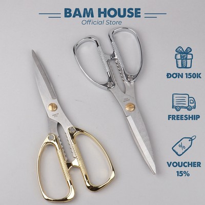 Kéo bếp Bam House cán inox lưỡi thép không gỉ siêu bền cao cấp KCI03