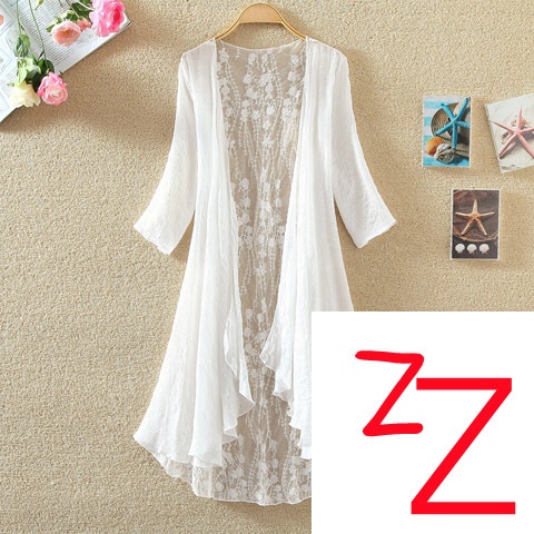Áo Khoác Jean Cotton Lanh Mỏng Phối Ren Tay Lửng 6 Màu Tùy Chọn 3 Kích Cỡ Thời Trang Mùa Hè Phong Cách Hàn Quốc Cho Nữ