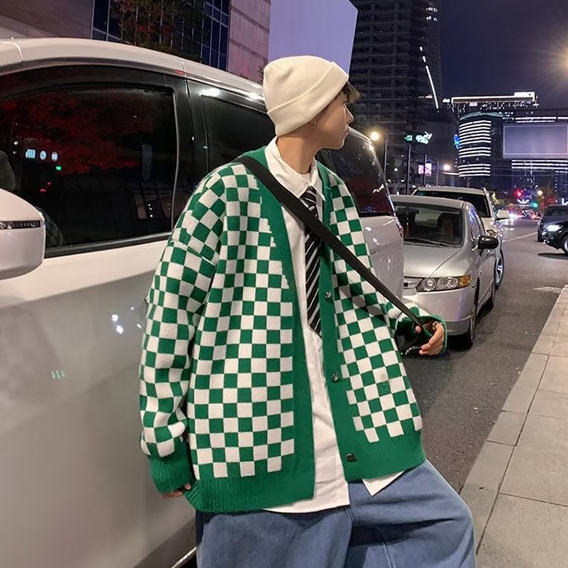 Áo Khoác Cardigan Dệt Kim Cổ Chữ V Dáng Rộng Thời Trang Mùa Thu 2022 Cho Nam