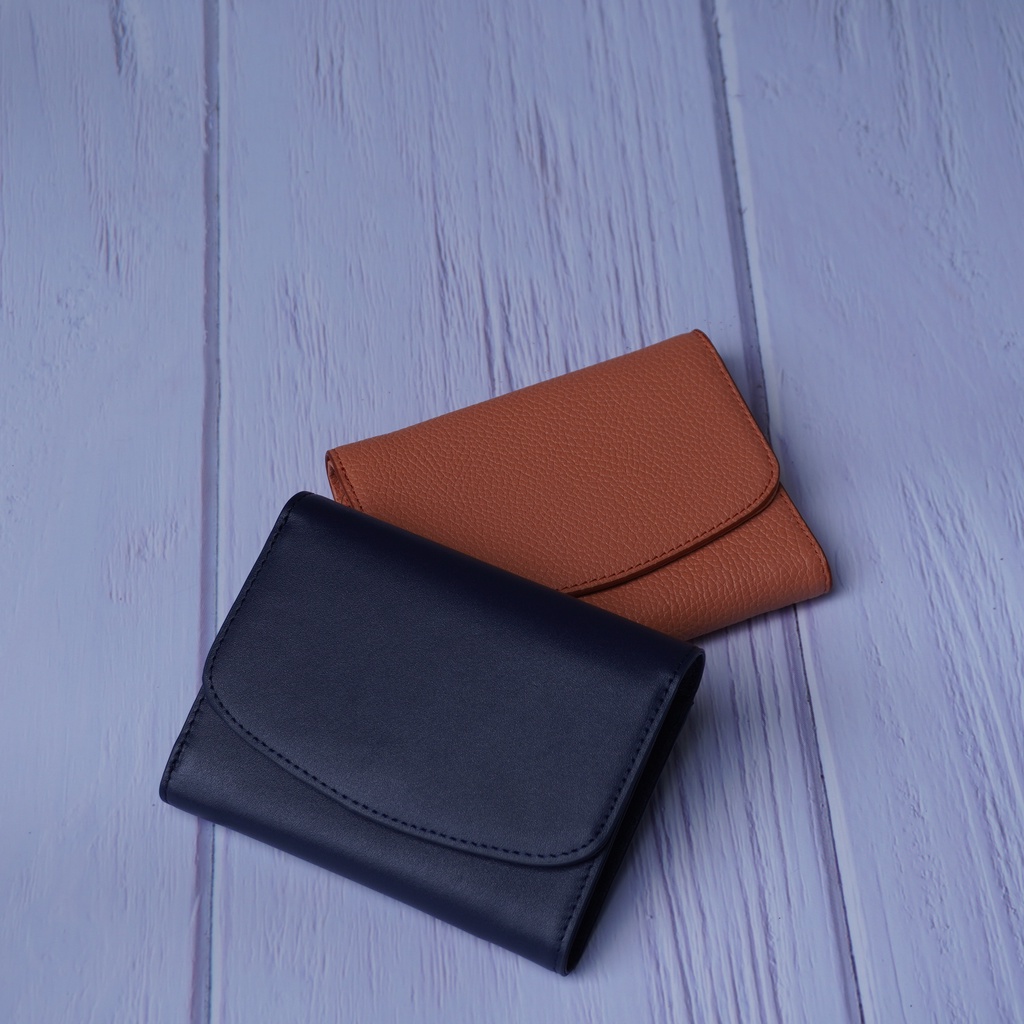 Ví nữ, ví ba gấp Roses nắp cong da nhập khẩu - thời trang OLUX - sản phẩm full box