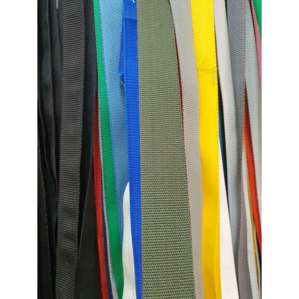 Dây đai cotton, dây dù dẹp, dây quai túi màu đen size 3cm