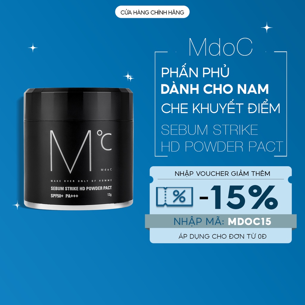 Mỹ phẩm nam Phấn phủ kiềm dầu MdoC Sebum Strike HD Powder Pact 12g