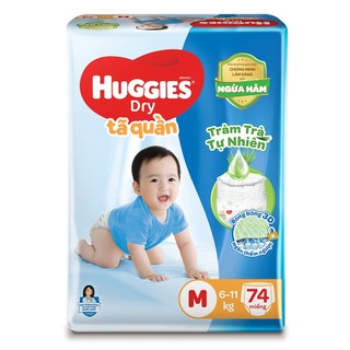 Bỉm tã quần Huggies Dry size M 74 miếng +10miếng
