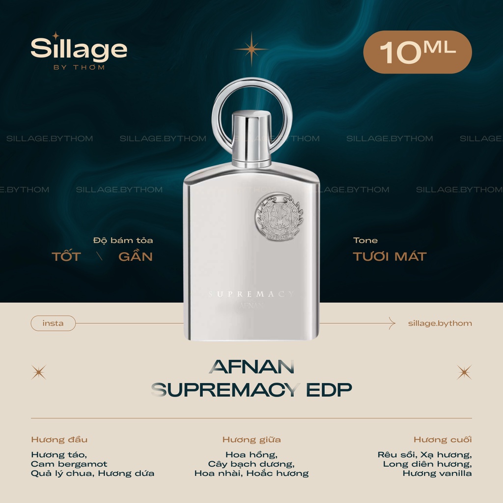 AFNAN SUPREMACY EDP POUR HOMME | Mẫu thử nước hoa nam