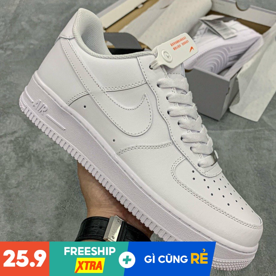 Giày Thể Thao Air Force 1 AF1 Nam Nữ Trắng Cao Cấp Nhất full box Bill Phụ Kiện Tặng Box Bảo Vệ