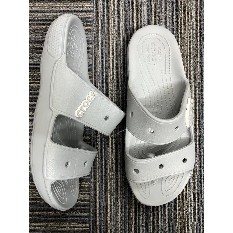 DÉP QUAI NGANG CROCS CHÍNH HÃNG LỖI MÀU XÁM, ĐEN.
