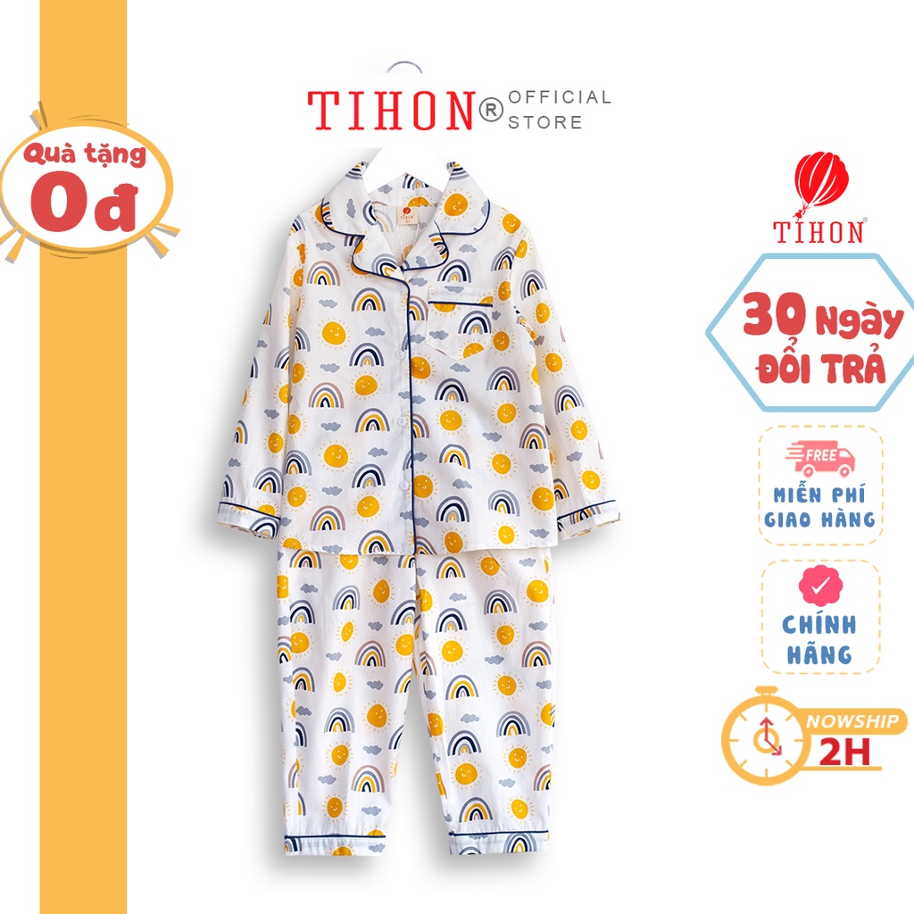 Set bộ quần áo dài tay bé trai TIHON chất liệu thân thiện, an toàn cho làn da bé SET0750269