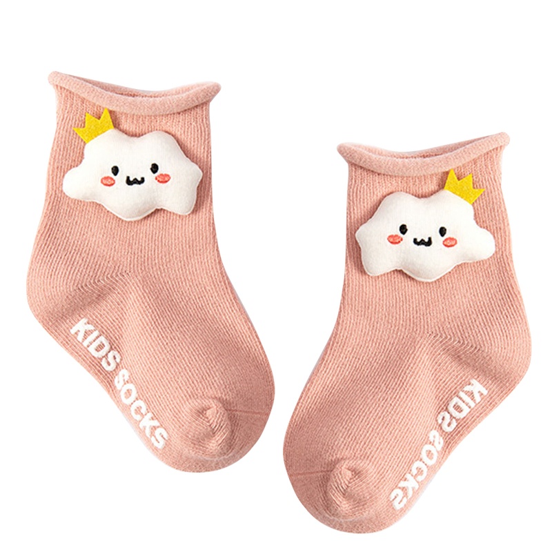 Vớ Thuyền Vải Cotton 3D Tay Cầm Silicone Chống Trượt Cho Búp Bê Sơ Sinh