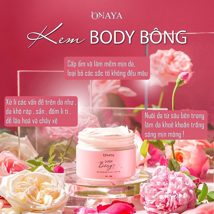 Kem Dưỡng Trắng Da Body Bông ONAYA 500g