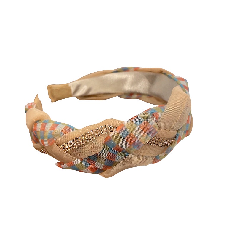 Băng Đô Dạng Lưới Xoắn Đính Kim Cương Nhân Tạo Rửa Mặt Áp Suất Cao Cấp Hàng Mới Dành Cho Bạn Nữ