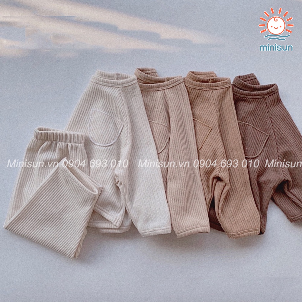 Bộ quần áo thu đông cho bé phong cách Hàn Quốc, hàng thiết kế chuẩn form, vải tổ ong mềm dày dặn