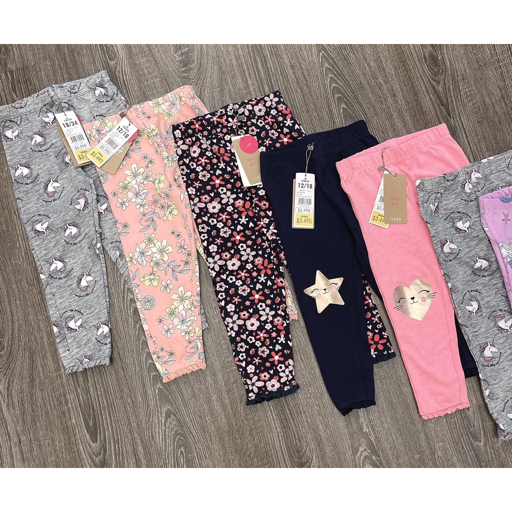 Quần Legging Cotton Dài Tirbo VNXK Thu Đông Cho Be Gái Từ 6 Đến 36 Tháng