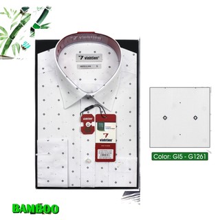 Áo sơ mi bamboo dài tay dáng regular - vạt ngang vĩnh tiến g1261