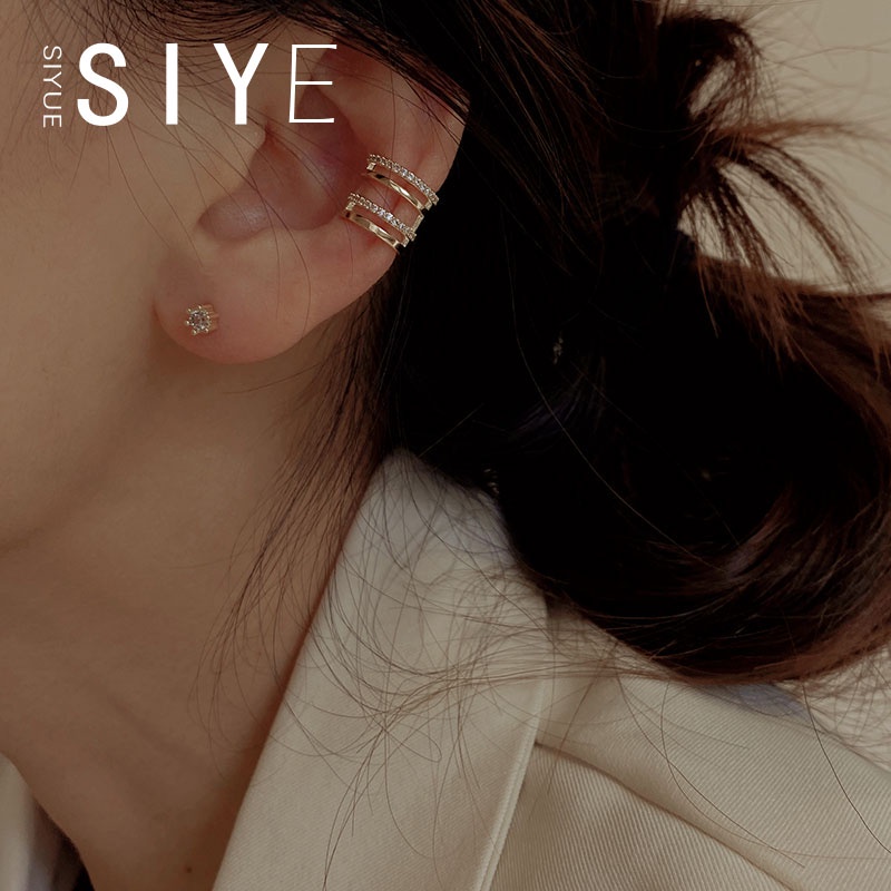 Khuyên Kẹp Vành Tai Nhiều Lớp Phong Cách Hàn Quốc INS Niche Cho Nữ