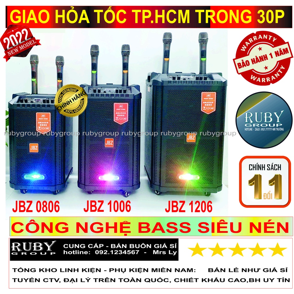 Loa kéo JBZ 0806 - 1006 - 1206 Hàng chính hãng tặng kèm 2 micro-RUBYGROUP