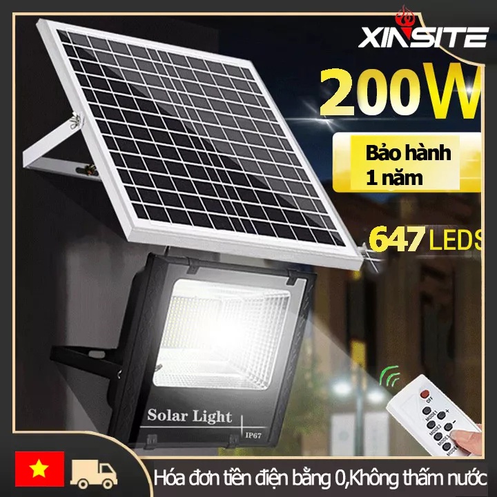 XINSITE ĐÈN NĂNG LƯỢNG MẶT TRỜI 100W/150W/200W/MAX TECH SOLAR LIGHT - ĐIỀU KHIỂN TỪ XA - PIN SẠC TRỌN DỜI solar light
