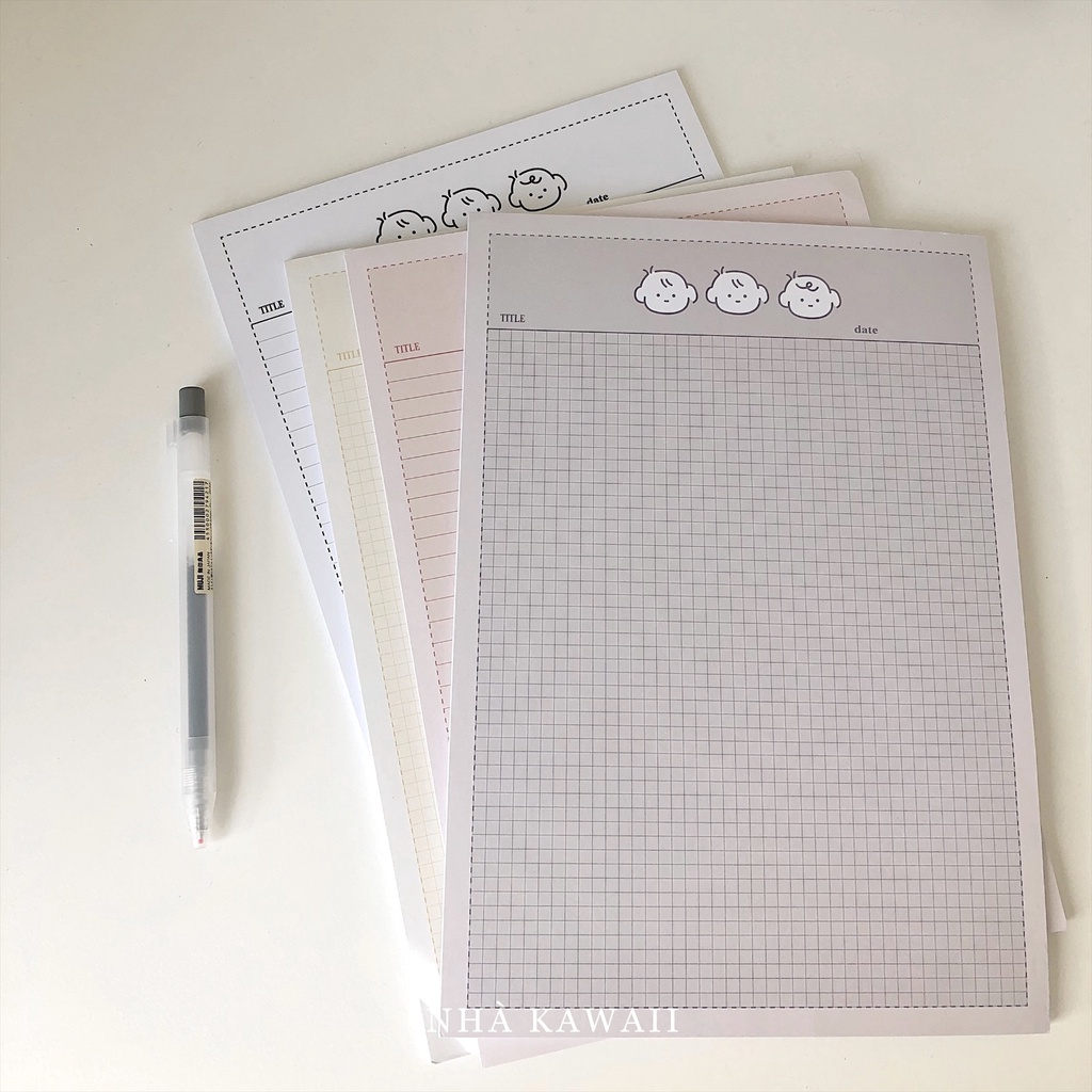 Giấy take note B5 BABY grid/line dùng ghi chép dày 100gsm