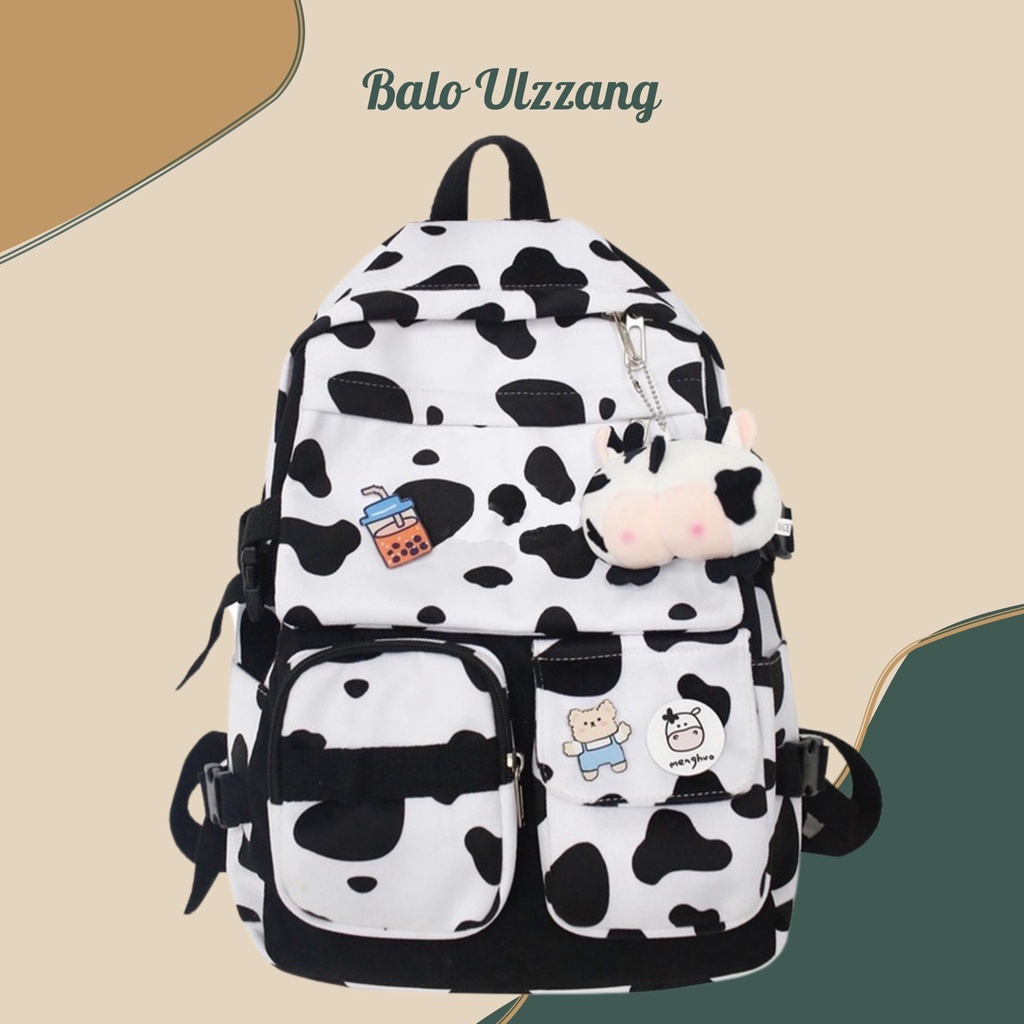 Balo bò sữa nam, nữ đi học thời trang Ulzzang Hàn Quốc chống nước 620BOS