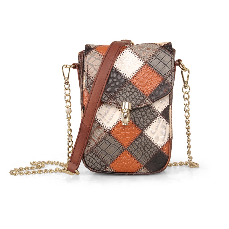 Túi xách COBBLER LEGEND da mini phối dây xích đeo chéo phong cách retro thời trang cho nữ