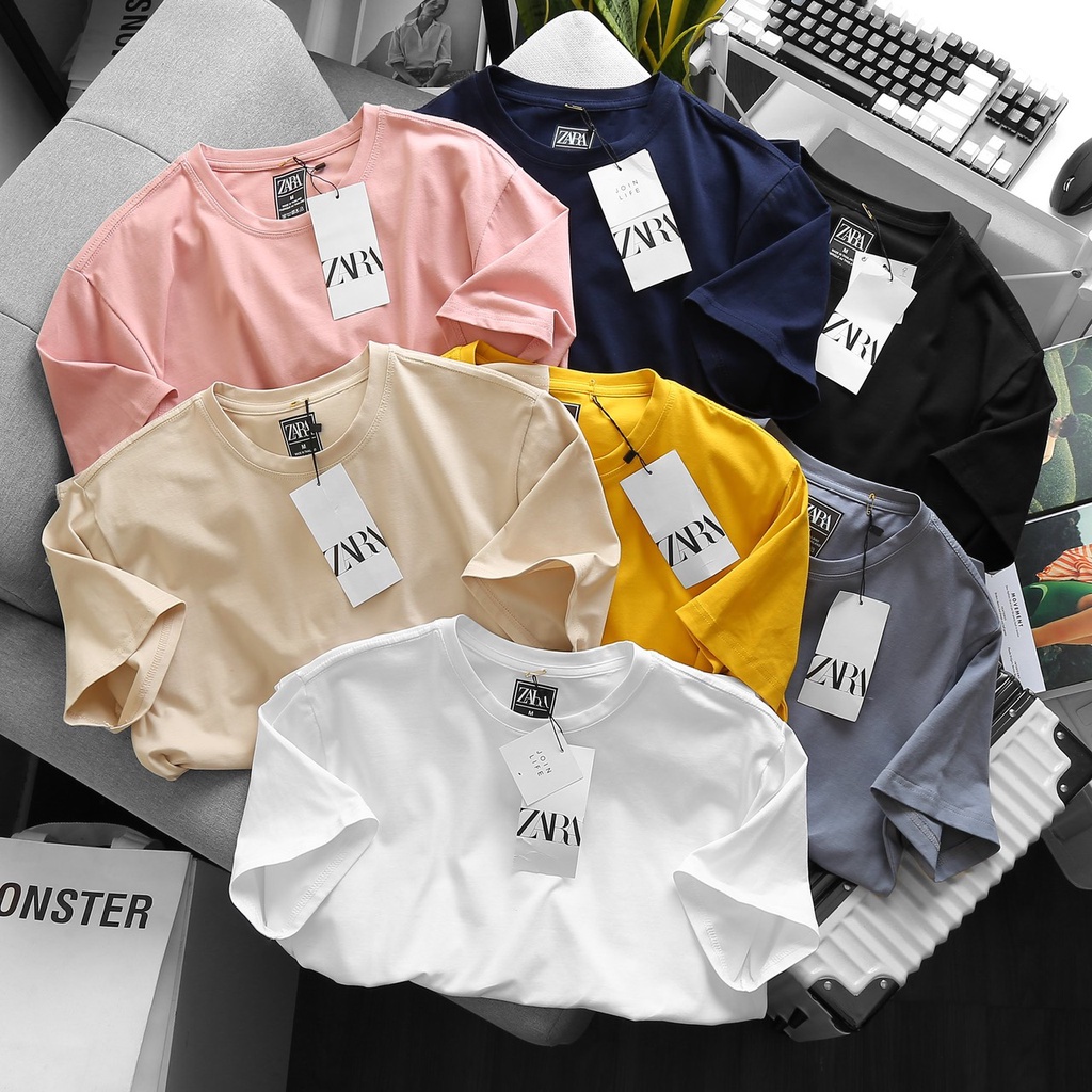 áo thun nam trơn vải 100% coton 4 chiều vnxk