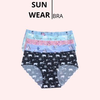 Quần lót Sunwear họa tiết dễ thương chất su đúc siêu co dãn và mát cho bé gái freesize <55kg