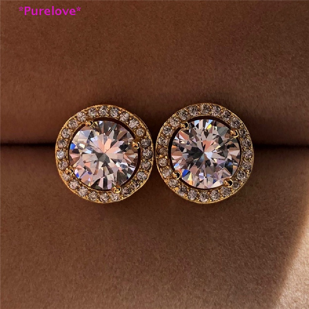 Khuyên Tai Tròn Đính Đá Zircon Phong Cách Vintage Thời Trang Cho Nữ Mới