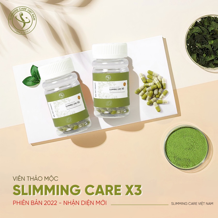 Thảo mộc giảm cân Slimming Care X3 loại mới tặng thêm viên rau củ detox 1 hộp 30 viên/15 viên