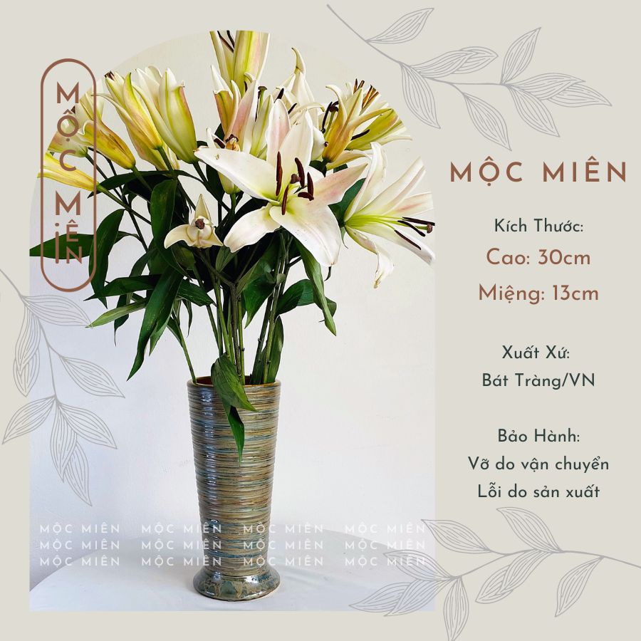 Lọ Hoa men hỏa biến men Ánh Bạc nhiều mẫu Gốm Mộc Miên, bình hoa trang trí decor gommocmien Bát Tràng
