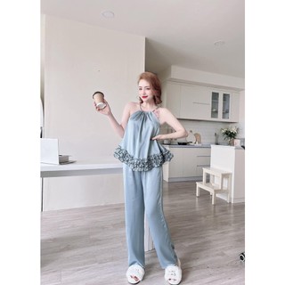 Đồ MặcNhà Cao Cấp,Sét Yếm Lụa Quần Dài Chất Lụa Lantin Mềm Mát