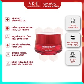 Kem dưỡng da đa chức năng 10in1 vk-ii love skin white face cream collagen 35g