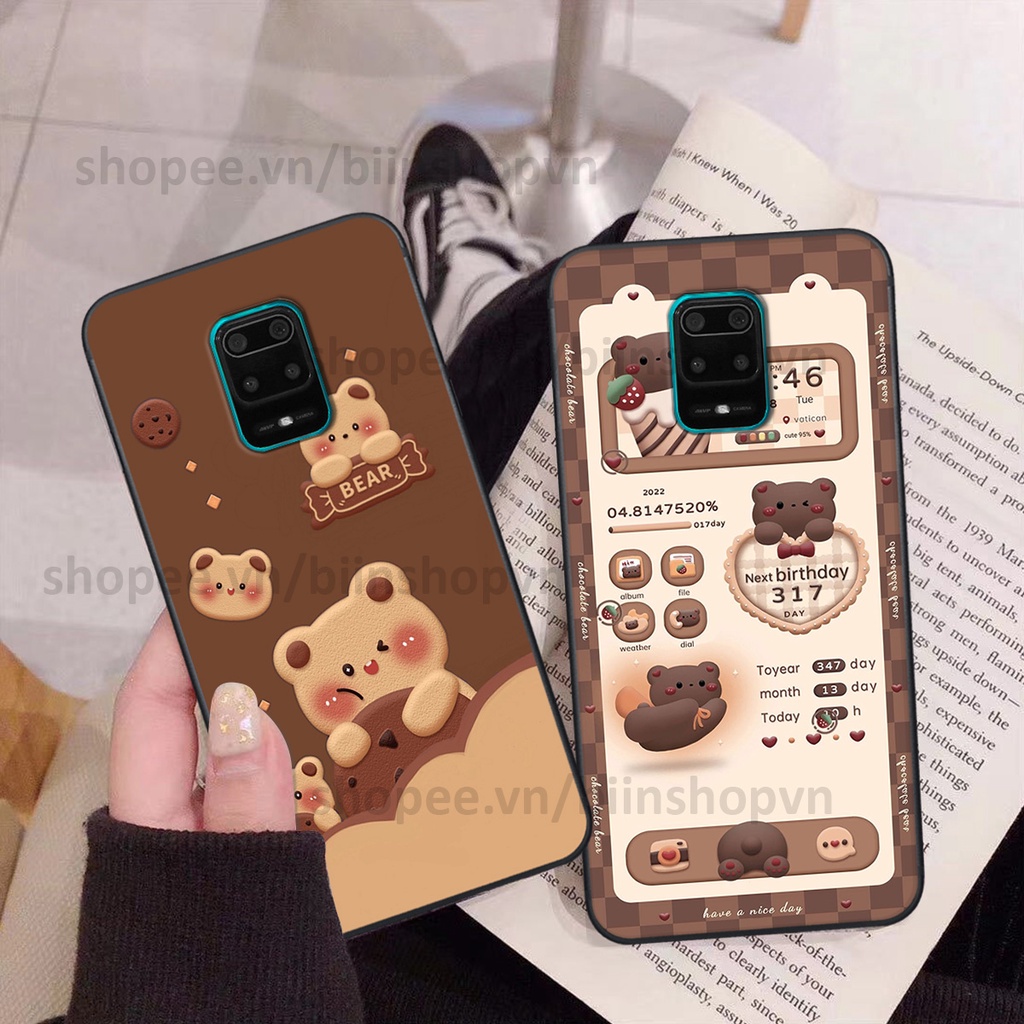 Ốp Xiaomi Redmi Note 9 / Note9s / Note 9 Pro in hình gấu chocolate kẹo ngọt siêu đẹp siêu xinh