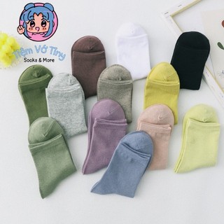 Vớ trơn cổ cao basic màu pastel