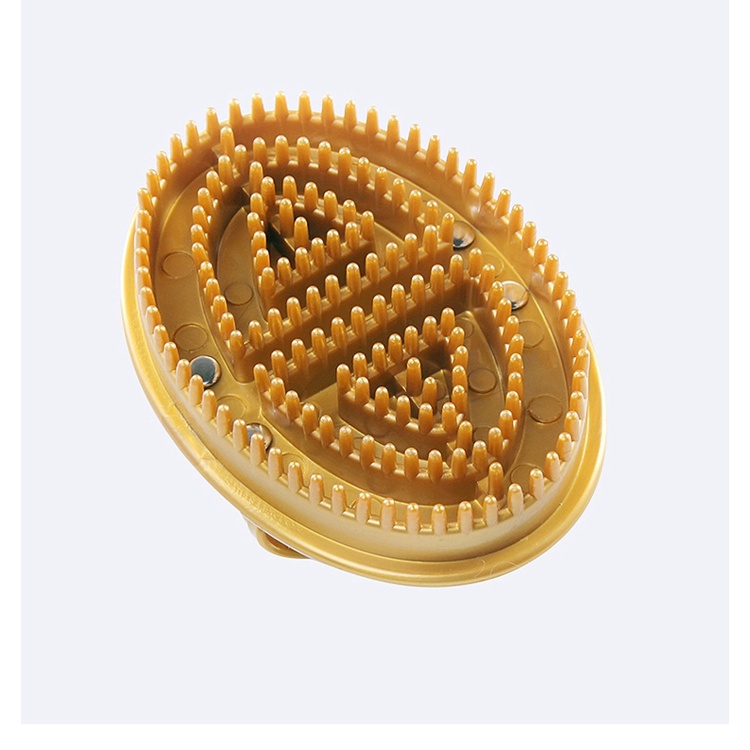 Combo 2 Bàn Chà Massage BODY Thông Kinh Lạc màu vàng cao cấp TPU + Tinh dầu massage 180 ml. Bàn chải dưỡng sinh body