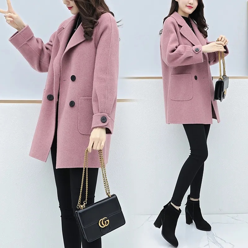 Áo Khoác Len Dáng Rộng Cỡ Lớn M-4xl Thời Trang Xuân Thu Cho Nữ
