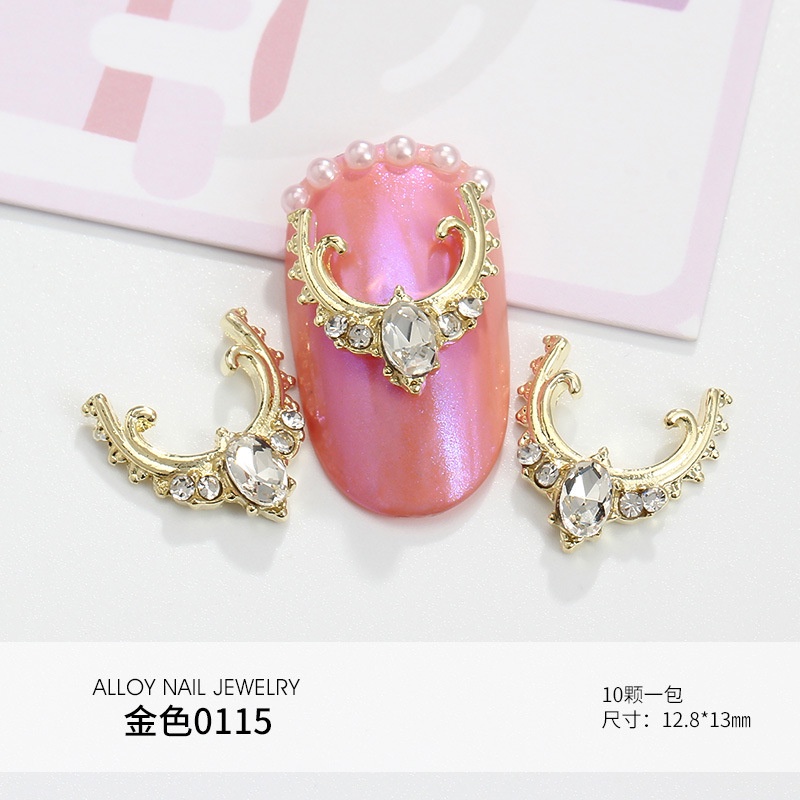 Miếng Dán Trang Trí Móng Tay Nghệ Thuật Hình Hươu Sao Năm Cánh Bằng Hợp Kim Màu Sắc Đa