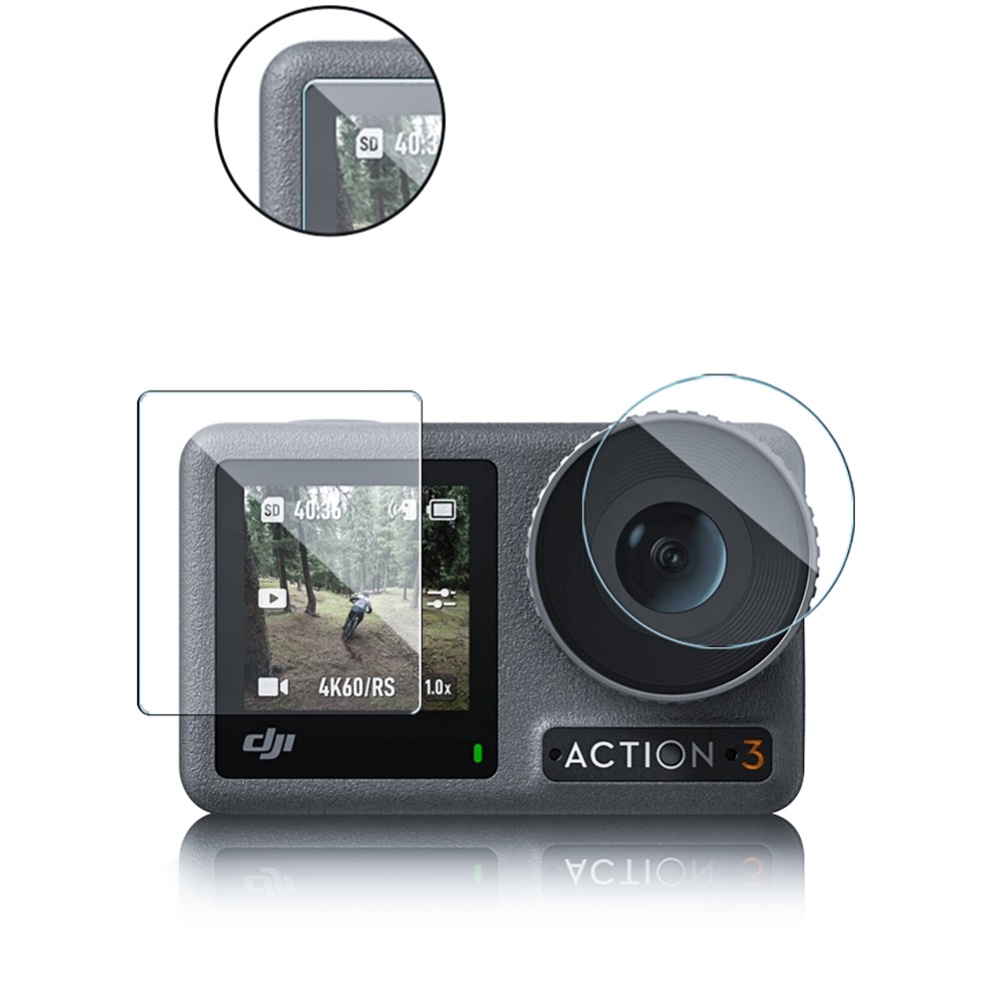 Kính Cường Lực Bảo Vệ Ống Kính Máy Ảnh Cho DJI Osmo Action 3 3
