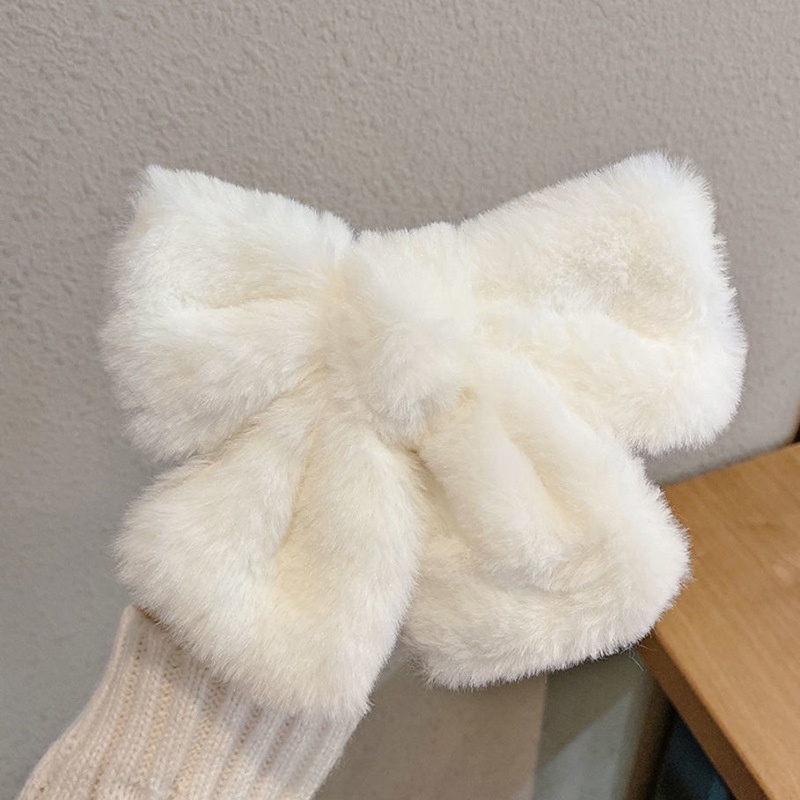 Kẹp Tóc Nơ 16CM Bằng Vải Lông Nhung Dễ Thương Xinh Xắn