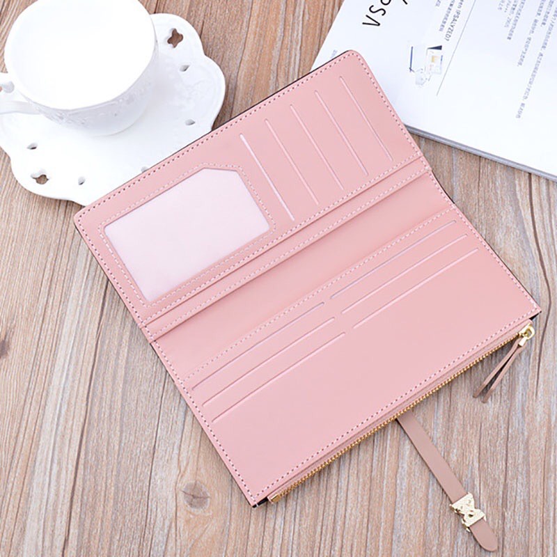 Ví bóp nữ cầm tay dài cao cấp đẹp phong cách Hàn Quốc khóa cài chú thỏ dễ thương nhiều ngăn đựng tiện dụng HANASO VD002