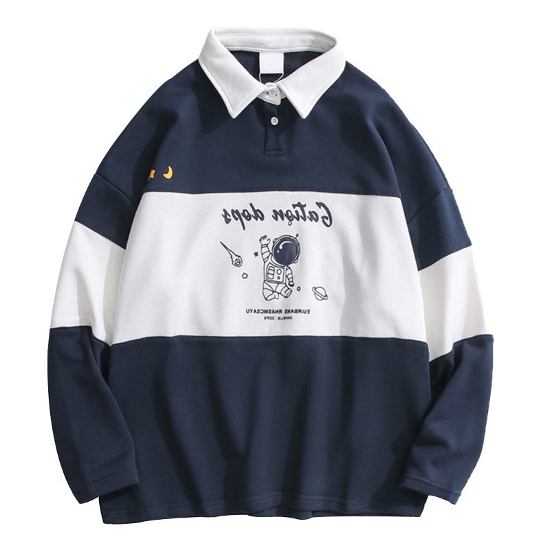 Áo dài tay thu đông in hình NASA - Áo  polo sweater unisex fom rộng chất vải Cotton, phong cách Ulzzang - Maylinh Shop