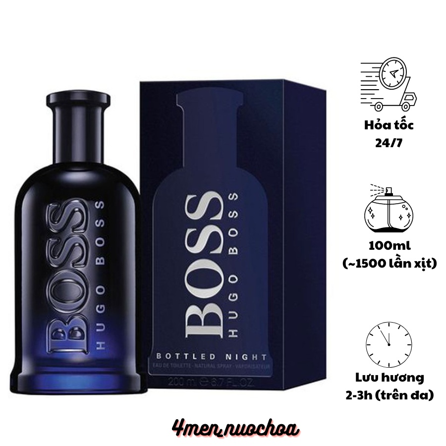 Nước Hoa nam Hugo Boss Nam Tính Mạnh Mẽ Quyến Rũ - Dầu thơm nam nồng độ EDT thơm lâu dung tích 100ml