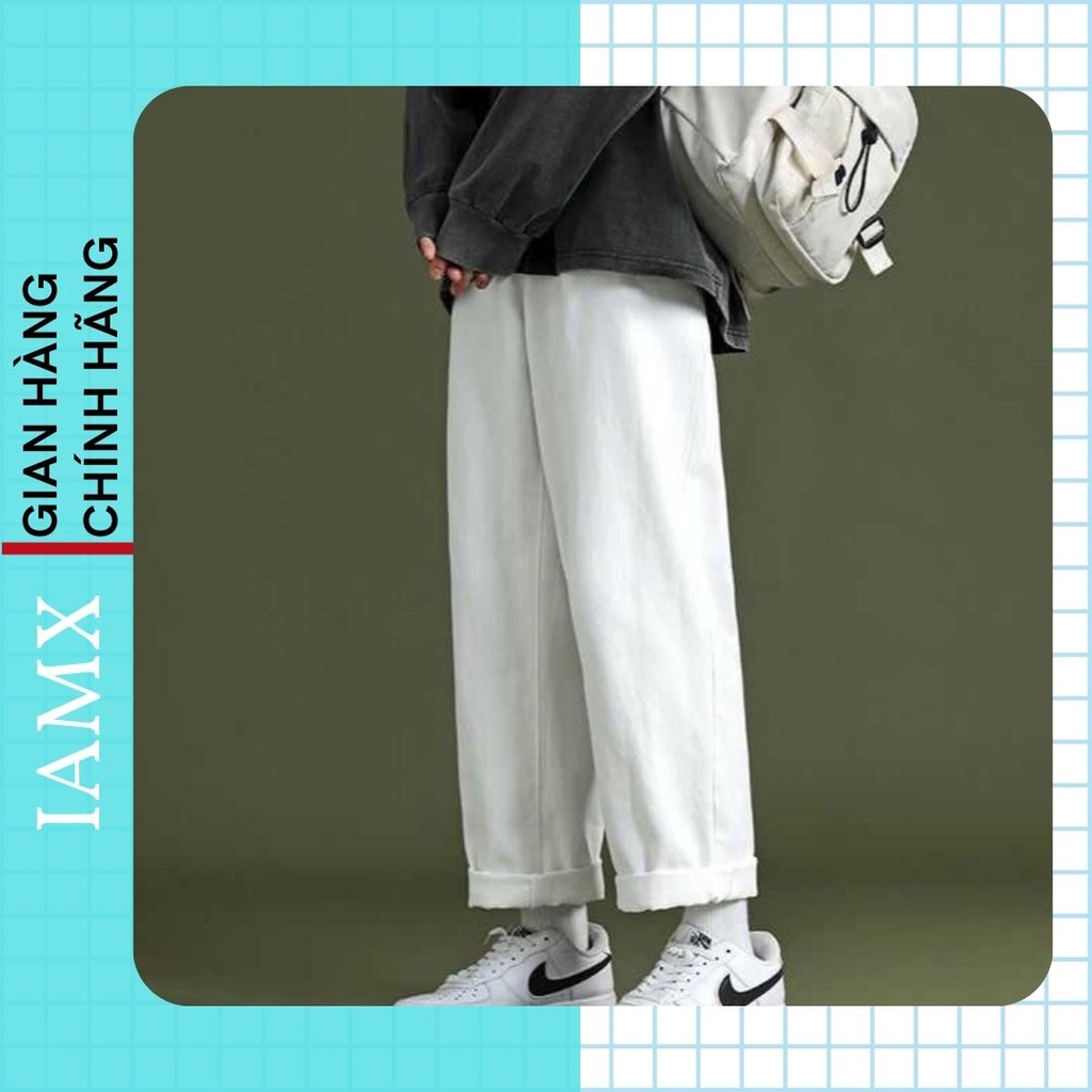 Quần Jean nam mầu đen xám ống xuong rộng. Quần baggy sinh viên