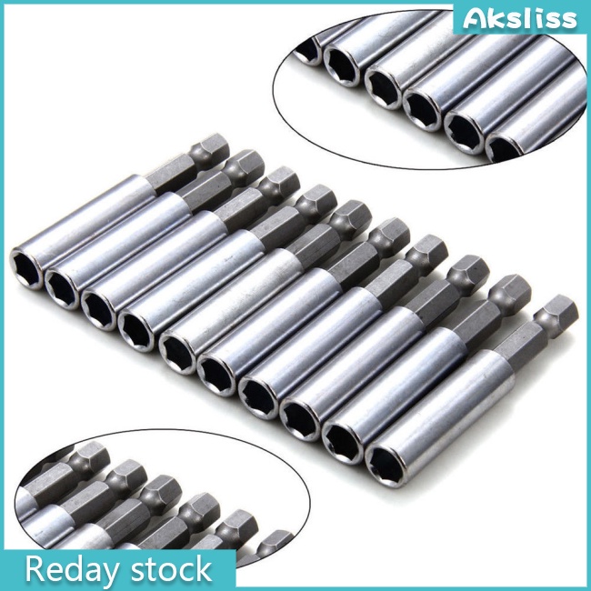 Set 10 Đầu Nối Tua Vít Lục Giác 60mm 1 / 4 "Chuyên Dụng
